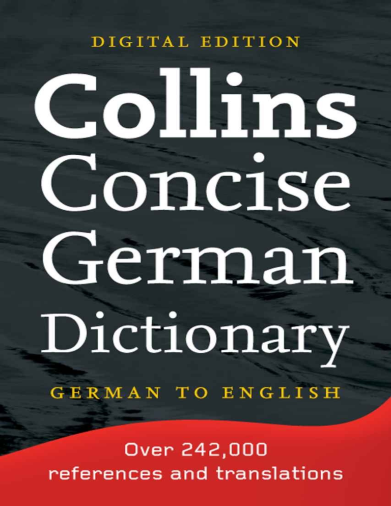 Collins Concise German Dictionary Deutsch-Englisch English-German ...