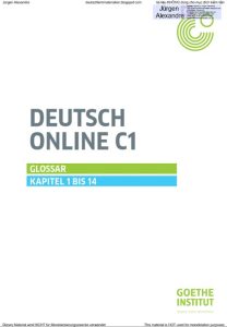 Deutsch Online C1 - Glossar Kapitel 1 bis 14